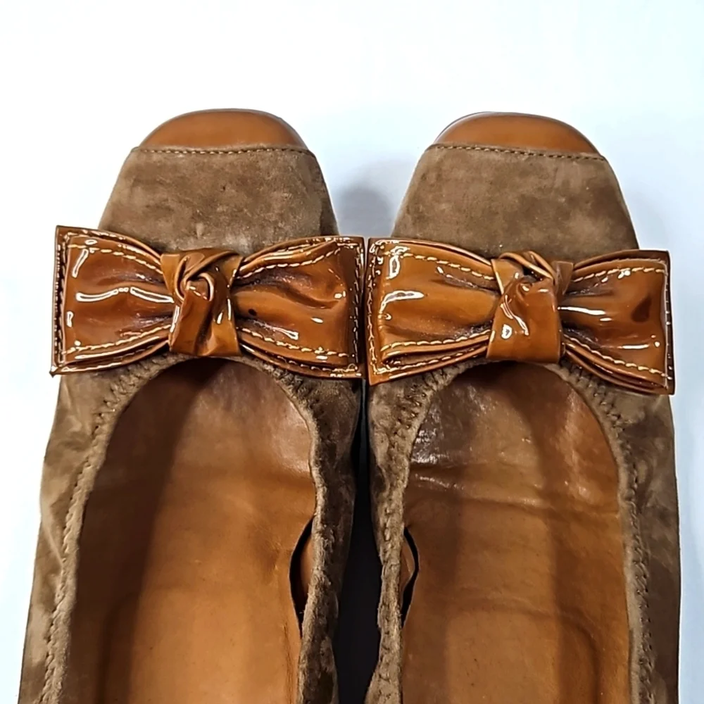 Paul Green Nola Wedge Brown Suede Square Toe Size 6.5